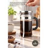 Yenilig 5 Adet Cam French Press – 350 ml Isıya Dayanıklı Borosilikat Cam, Çelik Gövdeli Kahve ve Bitki Çayı Demliği (French Press, Coffee Press)