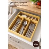Yenilig 5 Adet Çekmece Içi Kaşıklık – 4 Bölmeli Ahşap Kaşıklık, Mutfak Düzenleyici, Cutlery Tray, Drawer Utensil Organizer, Spoon Organizer