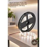 Yenilig 5 Adet CT-4487 Silikonlu Dış Mekan Şerit LED – Beyaz Işık Smd 10 Çip, 12V, 750 Lümen/metre, Vitrin Raf Iç Aydınlatma, LED Strip