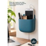 Yenilig 5 Adet Duvara Monte Telefon Şarj Istasyonu – Plastik Yapı, Yapışkan Arka, Kablo Bölmeli Masa Düzenleyici, Wall Mount Phone Charging Dock Organizer