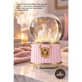 Yenilig 5 Adet Geyik Temalı Işıklı Müzikli Orta Boy Kar Küresi – Cam Fanus, Dekoratif Masa Biblo, Özel Ilaçlı Su, Snow Globe