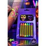 Yenilig 5 Adet Glow In The Dark Fosforlu Yüz Boyası – 6 Renk Karanlıkta Parlayan Kalem Tipi Yüz ve Vücut Boyası, Parti Festival Halloween Face Paint