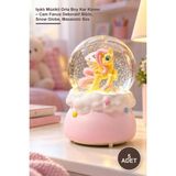 Yenilig 5 Adet Işıklı Müzikli Orta Boy Kar Küresi – Cam Fanus Dekoratif Biblo, Snow Globe, Masaüstü Süs
