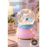 Yenilig 5 Adet Kar Küresi – Işıklı Müzikli Otomatik Püskürtmeli Cam Fanus Poliester Gövde Dekoratif Biblo, Snow Globe, Music Globe