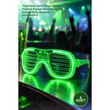 Yenilig 5 Adet LED Işıklı Parti Gözlüğü – Yeşil Neon Şerit Panjur Tasarım, Festival Konser Rave Kulüp Için Unisex Party Glasses