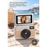 Yenilig 5 Adet Mini Dijital Retro Kamera – 180° Dönebilen Ekran, Flaşlı Kompakt Tasarım, Selfie Vlog Için 4K Digital Camera