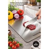 Yenilig 5 Adet Paslanmaz Çelik Kesim Panosu – Dayanıklı Hijyenik Kesme Tahtası, Kaymaz Yüzeyli Mutfak Cutting Board, Sebze Et Doğrama