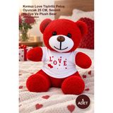Yenilig 5 Adet Peluş Ayıcık – Kırmızı Love Tişörtlü Peluş Oyuncak 25 Cm, Sevimli Hediye ve Plush Bear