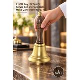 Yenilig 5 Adet Pirinç El Çanı – 21 cm Boy, El Tipi Zil, Servis Bell ve Hand Bell, Masa Çanı Model NI7077A