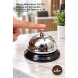 Yenilig 5 Adet Resepsiyon Zili – Gümüş Metal Masa Zili Ofis Mağaza Için Servis Bell Desk Bell Şık Tasarım 8 cm