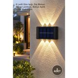Yenilig 5 Adet Solar Duvar Aydınlatması – 6 Ledli Gün Işığı, Dış Mekan Duvar Lambası, Bahçe Aplik Solar Wall Light