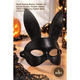 Yenilig 5 Adet Tavşan Maskesi – Siyah Kumaş Maske, Yetişkin ve Çocuk Uyumlu, Elastik Lastikli, 19X15 Cm, Bunny Rabbit Mask