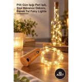 Yenilig 50 Adet Mantar Tıpa Peri LED – Pilli Gün Işığı Peri Işık, Şişe Kavanoz Dekoru, Esnek Tel Fairy Lights