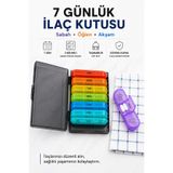 Yenilig 7 Günlük İlaç Kutusu Sabah Öğlen Akşam 3 Bölmeli Haftalık Hap Vitamin Düzenleyici Taşınabilir Organizer