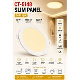 Yenilig CT-5148 Slim Panel 15W 3200K Sarı Işık – 18,8 cm Çap – 17,5 cm Montaj Delikli Ultra Ince LED Panel