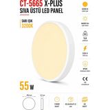 Yenilig CT-5665 XPlus Sıva Üstü LED Panel 55W Sarı Işık 3200K Yuvarlak LED Tavan Armatürü