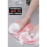 Yenilig Ergonomik Tasarımlı Vantuzlu Sırt Fırçası Sırt Kesesi ve Ayak Masaj Ped Spa Kalitesinde Banyo Keyfi