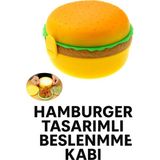 Yenilig Hamburger Tasarımlı Beslenme Kabı – Eğlenceli, Çok Bölmeli, Dayanıklı Saklama ve Öğle Yemeği Kutusu Çok Renkli