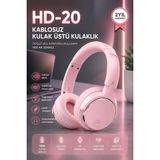 Yenilig Hd-20 Bluetooth Kulaklık Kulak Üstü Kablosuz Kulaklık | Bluetooth 5.3 | Hd Mikrofon | Aux Destekli | Katlanabilir | Android & Ios Uyumlu - Pembe