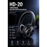 Yenilig Hd-20 Bluetooth Kulaklık Kulak Üstü Kablosuz Kulaklık | Bluetooth 5.3 | Hd Mikrofon | Aux Destekli | Katlanabilir | Android & Ios Uyumlu - Siyah
