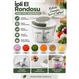Yenilig Ipli El Rondosu 3 Bıçaklı – Manuel Çekmeli Sebze ve Meyve Doğrayıcı – Pratik Mutfak Rondosu - Beyaz
