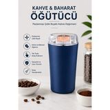 Yenilig Kahve ve Baharat Öğütücü Paslanmaz Çelik Bıçaklı Kahve Değirmeni – Lacivert Elektrikli Öğütücü, Tek Tuşla Pratik Kullanım Lacivert - 2'si 1 Arada - 1 Adet