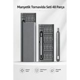 Yenilig Manyetik Tornavida Seti 48 Parça – Hassas Tamir Için Alüminyum Kasa, Manyetik Uçlu Gri Telefon, Laptop ve Elektronik Tamir Seti