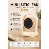 Yenilig Mini Isıtıcı Fan 500W Taşınabilir Sessiz Hızlı Isıtma – Bej Kompakt Masaüstü Isıtıcı, Ev ve Ofis Için Fanlı Isıtıcı Bej