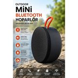 Yenilig Outdoor Mini Bluetooth Hoparlör Kablosuz Taşınabilir Speaker Siyah Güçlü Bass USB Şarjlı Kompakt Mini Hoparlör