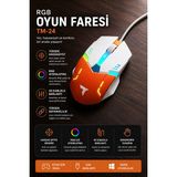 Yenilig Oyuncu Mouse Rgb Aydınlatmalı Kablolu Gaming Mouse TM24 Beyaz | USB Optik Gaming Mouse Ergonomik Rgb LED Bilgisayar Faresi