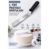 Yenilig Paslanmaz Çelik L Tipi Pastacı Spatulası Profesyonel Pasta Sıvama ve Krema Düzleştirme Aparatı Çok Renkli