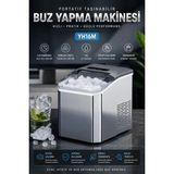 Yenilig Portatif Taşınabilir Hızlı Buz Yapma Makinesi YH16M Gümüş – 1.8l Su Hazneli, 6-8 Dakikada Buz Üreten Kompakt Buz Makinesi Çok Renkli