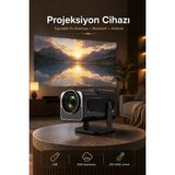 Yenilig Projeksiyon Cihazı Taşınabilir Ev Sineması Bluetooth Android Akıllı Projektör USB Destekli Mini Projeksiyon Siyah