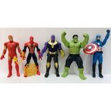 Yenilmezler Thanos - Hulk - Captain America - Örümcek Adam - Iron-Man 5'li Süper Kahraman Oyun Seti