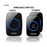 Yenilzd Cacazi 2 Buton 1 Alıcı Kablosuz Uzaktan Kumandalı LED Kapı Zili (PİLLİ)