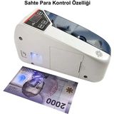 Yenilzd Mini Taşınabilir Kağıt Para Sayma Makinesi Uv Lamba Para Kontrol Kolay Taşınılabilir - BEYAZ