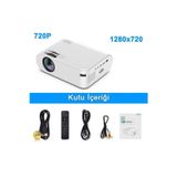 Yenilzd P62 Full Hd Destekli Wifi & İos & Android Cep Tel Yansıtma Mini Projeksiyon Cihazı
