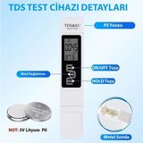 Yenilzd Sıcaklık Ölçüm Cihazı 3in1 Dijital Tds Su Kalitesi Değeri İçme suyunu, yüzme havuzlarını, akvaryumdaki ppm dengesini, spayı veya hidroponiği test etmek için ideal bir cihazdır. - 1ADET