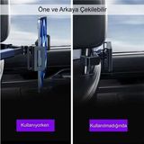 Yenilzd Tablet ve Telefon Tutucu Araç Arka Koltuk İÇİN Evrensel Tablet ve Telefon Tutucu Araba Kafalık 12.9 Inç 360° Dönebilir - Siyah