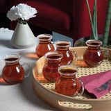Yenimiyeni Keyfi Ala Borosilikat Kulplu 6 Lı Çay Bardağı - 6 Adet - Şeffaf
