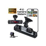 Yenimiyeni MPIA 1080P Full Hd 4 Kameralı Telefondan İzleme Arka Park Kamerası Sensörlü Lcd Ekranlı Araç Kameras