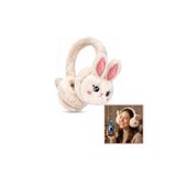 Yenimiyeni Sevimli Tavşan Peluş Kafa Üstü Bluetooth Kulaklık Wireless 5.3 Mikrofonlu Şarjlı Krem