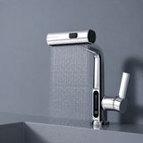 YeniTech 3 Modlu LED Sıcaklık Göstergeli Çekilebilir Şelale Musluk 360° Döner Mutfak Banyo Lavabo Bataryası