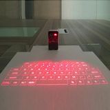 YeniTech Bluetooth Lazer Klavye Şarjlı Phone Android Tablet Için Kablosuz Taşınabilir Projeksiyon Klavye - Kırmızı