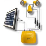 YeniTech Solar Panelli 3 Ampullü Kamp Lambası Pilli Uzayabilen LED Aydınlatma Seti Karavan Bahçe Balkon Çadır - Sarı