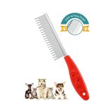 yenitoptan Kedi Köpek Tüy Açma Tarağı Kıtık Topak Açıcı Ergonomik Plastik Saplı Tek Taraflı Bakım Metal Tarak