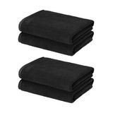 Yenitransformacion 4'lü Mikrofiber El Yüz Spor Havlusu 50X90 Siyah 715354