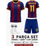 Yensa Barcelona Neymar Jr 2011 Bordo Çocuk Futbol Forması Takımı 3 Parça Çorap Hediyeli - 4 - 5 Yaş