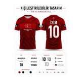 yenteks İSİM NUMARA BASKISI YAZILIR TÜRKİYE YETİŞKİN KIRMIZI FORMA