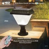 Yeo Aydınlatma 30W Güneş Enerjili Solar Bahçe Armatürü - Rgb Renkli & Uzaktan Kumandalı